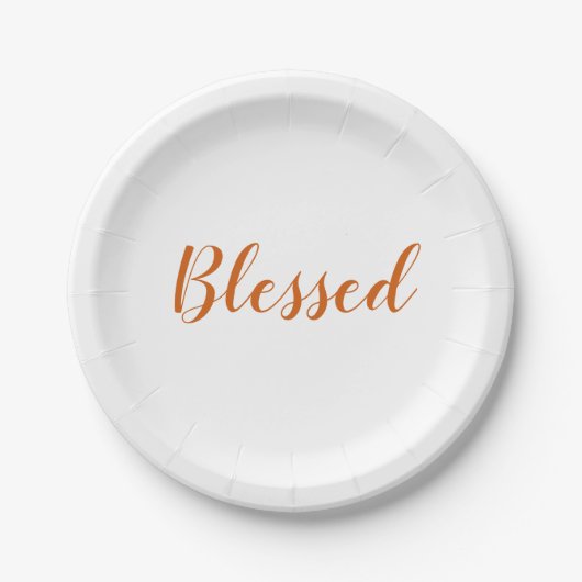 Assiettes En Carton Bienheureux script épice orange mignonette action  (Devant)