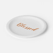 Assiettes En Carton Bienheureux script épice orange mignonette action  (Angle)