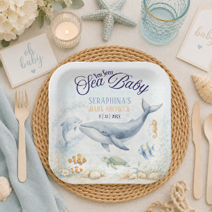 Assiettes En Carton Bientôt à la mer Baby Shower