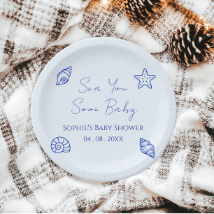 Assiettes En Carton Bientôt à la mer Bébé Fête de naissance Côtière