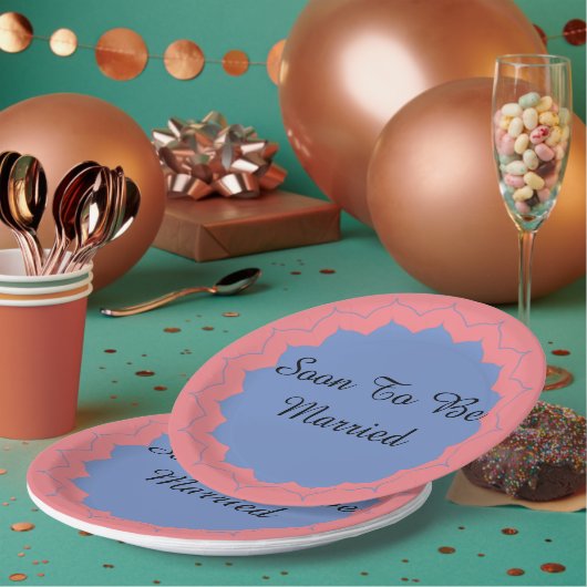 Assiettes En Carton Bientôt Mariés (Multi)