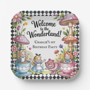 Assiettes En Carton Bienvenue À La Fête Du 1Er Anniversaire De Wonderl