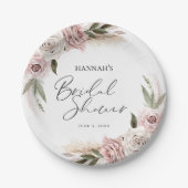 Assiettes En Carton Bienvenue à la réception de mariage Bohème Fleurie (Devant)