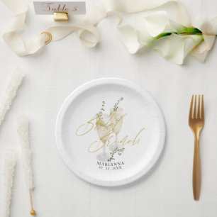 Assiettes En Carton Bienvenue au brunch de mariage au champagne avec c