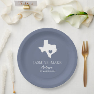 Assiettes En Carton Bienvenue au Texas Wedding Party Custom
