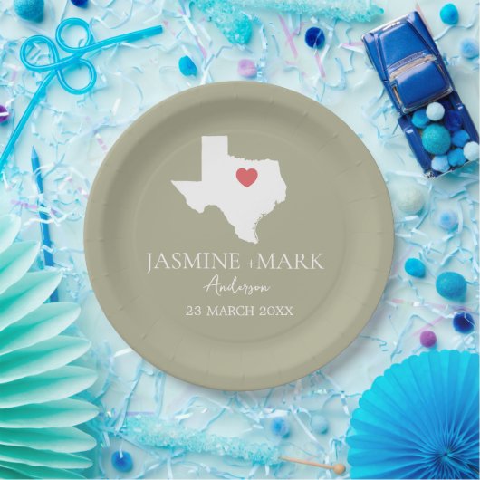 Assiettes En Carton Bienvenue au Texas Wedding Party Custom (Fête)