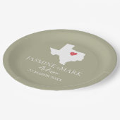 Assiettes En Carton Bienvenue au Texas Wedding Party Custom (Angle)