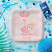 Assiettes En Carton Bienvenue bébé fille (Fête)