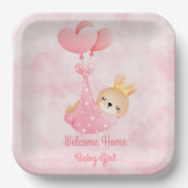 Assiettes En Carton Bienvenue bébé fille (Recto)