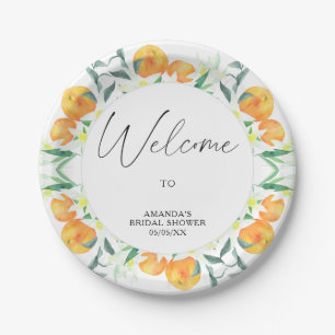 Assiettes En Carton Bienvenue - Citrus - Douche nuptiale