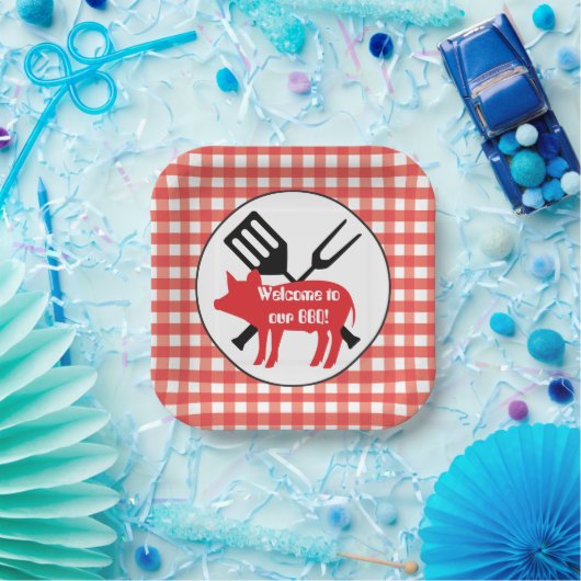 Assiettes En Carton Bienvenue dans nos serviettes en papier BBQ Pig Pa (Fête)