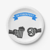 Assiettes En Carton Bière Oktoberfest Et Pretzel (Devant)