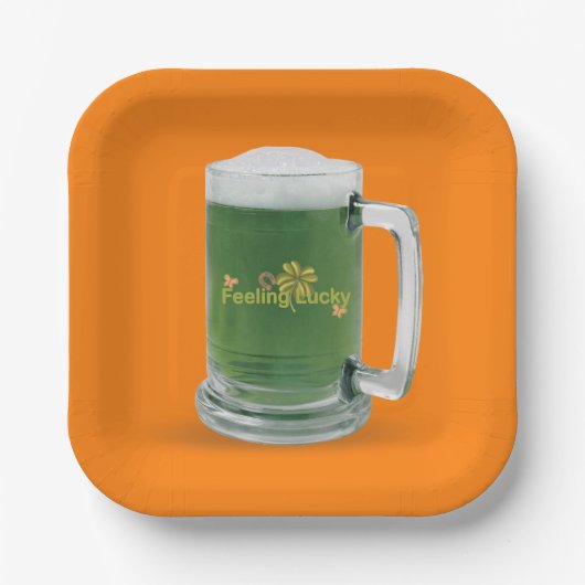 Assiettes En Carton Bière verte de la Saint-Patrick (Recto)