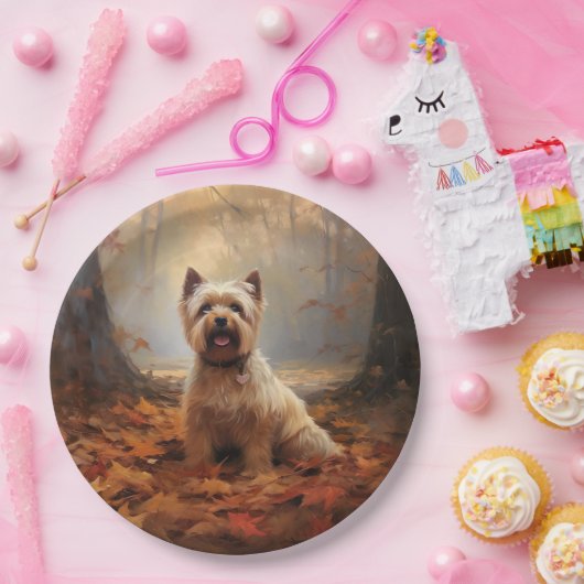 Assiettes En Carton Biewer Terrier à l'automne Leaves automne Inspire (Fête)