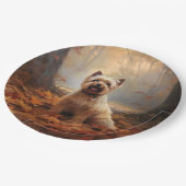 Assiettes En Carton Biewer Terrier à l'automne Leaves automne Inspire (Angle)