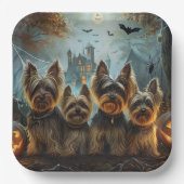Assiettes En Carton Biewer Terrier Halloween Night Doggy Délice (Recto)