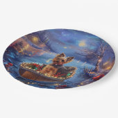 Assiettes En Carton Biewer Terrier Noël Festive Voyage (Angle)