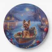 Assiettes En Carton Biewer Terrier Noël Festive Voyage (Devant)