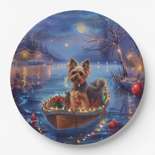 Assiettes En Carton Biewer Terrier Noël Festive Voyage (Devant)