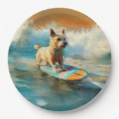 Assiettes En Carton Biewer Terrier Plage Surf Peinture (Devant)