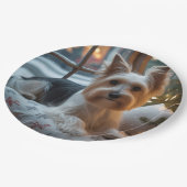 Assiettes En Carton Biewer Terrier With Christmas Lights Holiday (Angle)