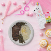 Assiettes En Carton Bifteck et pommes de terre (Fête)