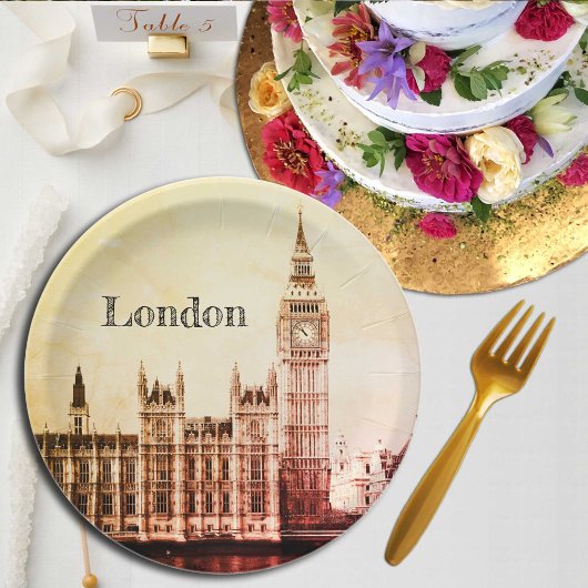 Assiettes En Carton Big Ben Horloge & Londres, Westminster / Royaume-U