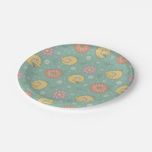 Assiettes En Carton Big Bird | Good Vibes Floral Pattern (Angle)