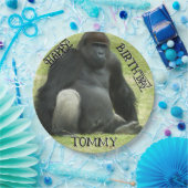 Assiettes En Carton Big Black Sitting Gorilla (Fête)