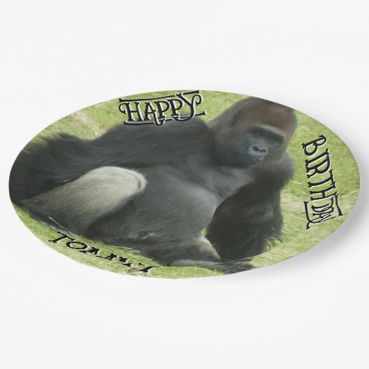 Assiettes En Carton Big Black Sitting Gorilla (Angle)
