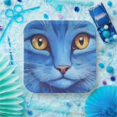 Assiettes En Carton Big Blue Cat (Fête)