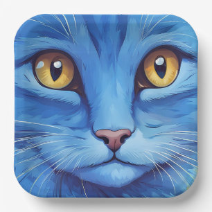 Assiettes En Carton Big Blue Cat