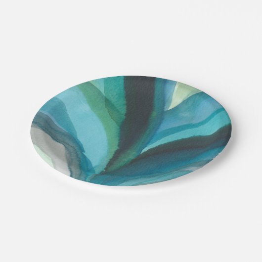 Assiettes En Carton Big Blue Leaf I (Angle)