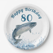 Assiettes En Carton Big Fish In Water 80th Birthday Party Plaque papie (Devant)