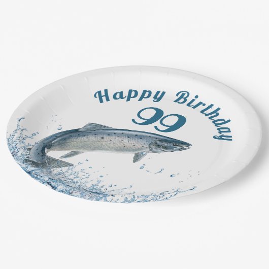 Assiettes En Carton Big Fish In Water 99th Birthday Party Plaque papie (Angle)
