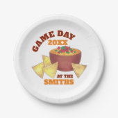 Assiettes En Carton Big Football Jeu Tailgate Party Chips Fromage Dip (Devant)