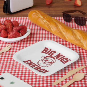 Assiettes En Carton Big Nick Énergie Drôle de Père Noël Blague de Noël