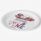 Assiettes En Carton Big One Baseball Rookie De L'Année Premier Anniver (Angle)