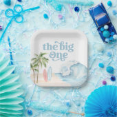Assiettes En Carton Big One Beach Surf 1er anniversaire (Fête)