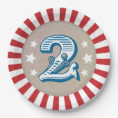 Assiettes En Carton Big Two Circus Big Top Second Birday Party Plate (Devant)