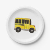 Assiettes En Carton Big Yellow School Bus Enseignant Conducteur Éducat (Devant)