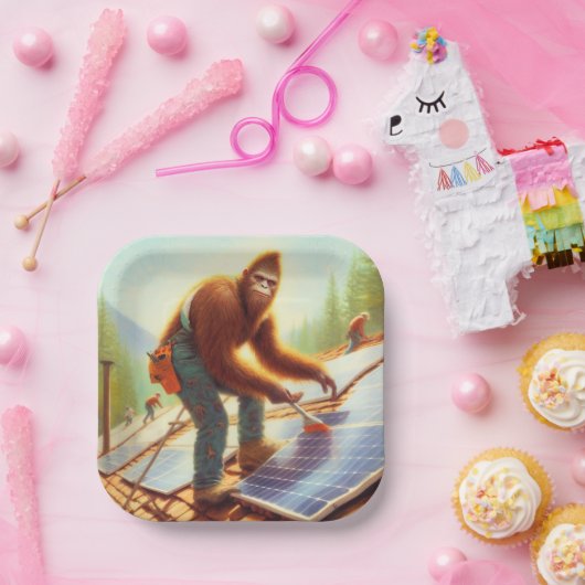 Assiettes En Carton Bigfoot Installation de panneaux solaires (Fête)