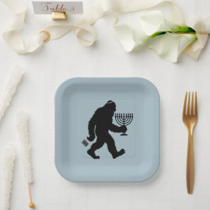 Assiettes En Carton Bigfoot juif Hanukkah Chanukah Humour Hilarant