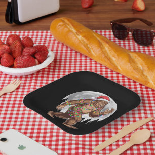 Assiettes En Carton Bigfoot Père Noël Christmas Tree Lights Xmas Sasqu