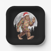 Assiettes En Carton Bigfoot Père Noël Christmas Tree Lights Xmas Sasqu (Recto)
