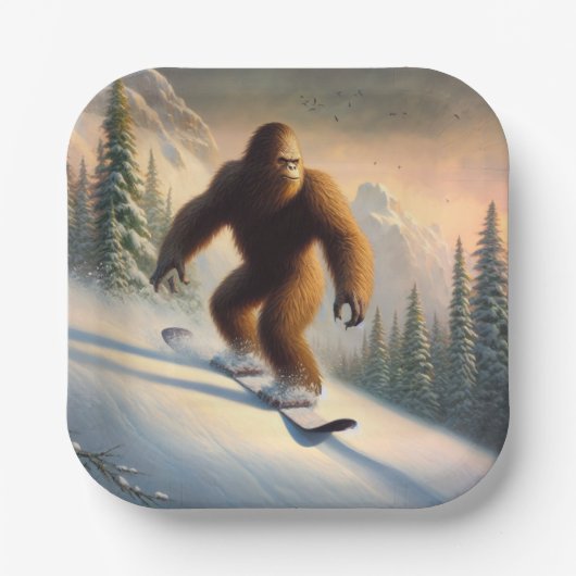 Assiettes En Carton Bigfoot Snowboard (Recto)