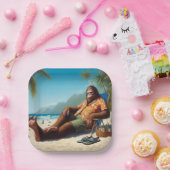 Assiettes En Carton Bigfoot sur la plage (Fête)