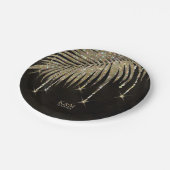 Assiettes En Carton Bijoux feuille feuille Mariage or ID830 (Angle)