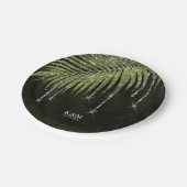 Assiettes En Carton Bijoux feuille Mariage vert ID830 (Angle)