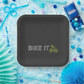 Assiettes En Carton BIKE IT - Symbole de vélo vert (Fête)
